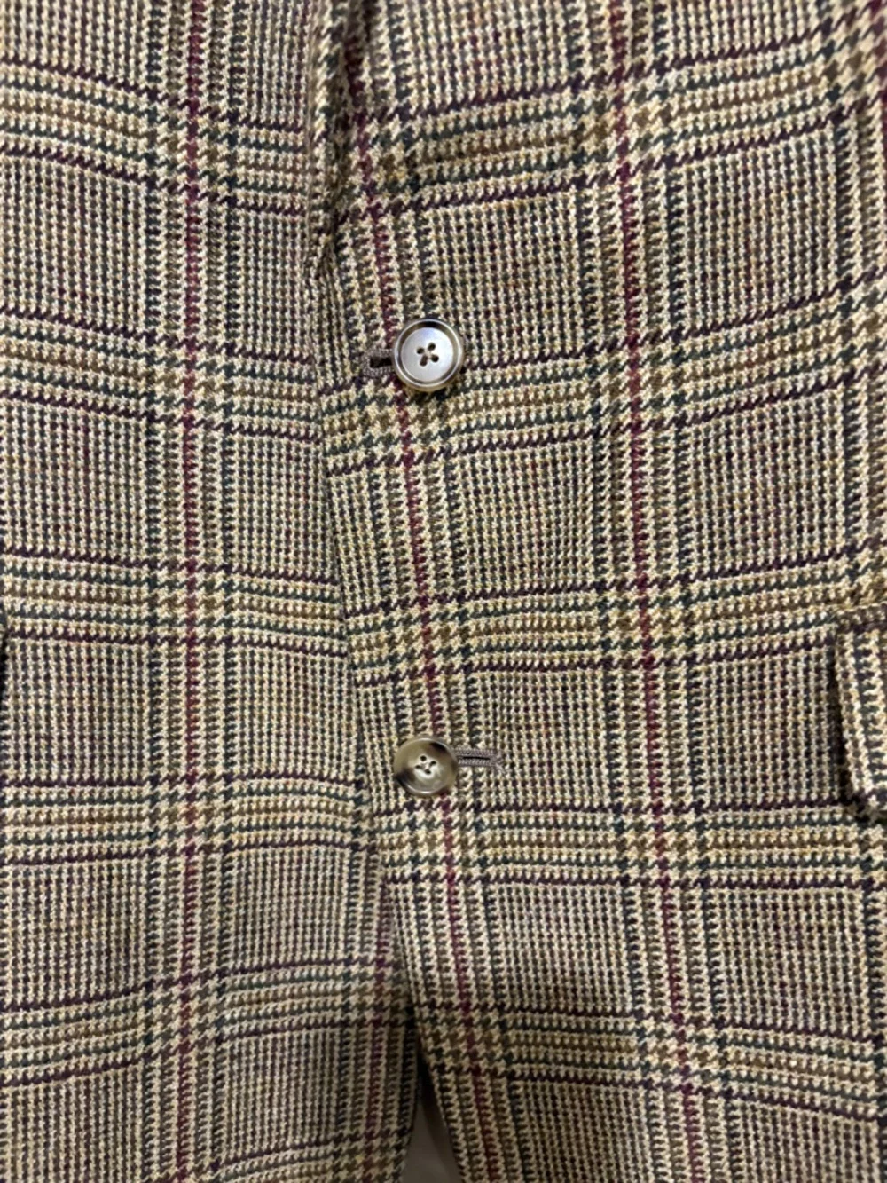 Vtg Burberry Men's Wool Plaid Two Button Blazer Sport Coat Sz - 42R